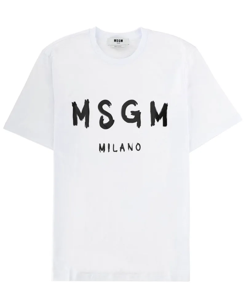 MSGM Logo-Print T-Shirt — White White