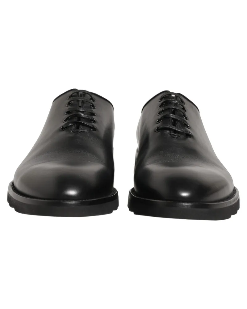 Dolce & Gabbana Black Leather Men Oxford Dress Formal Shoes Black