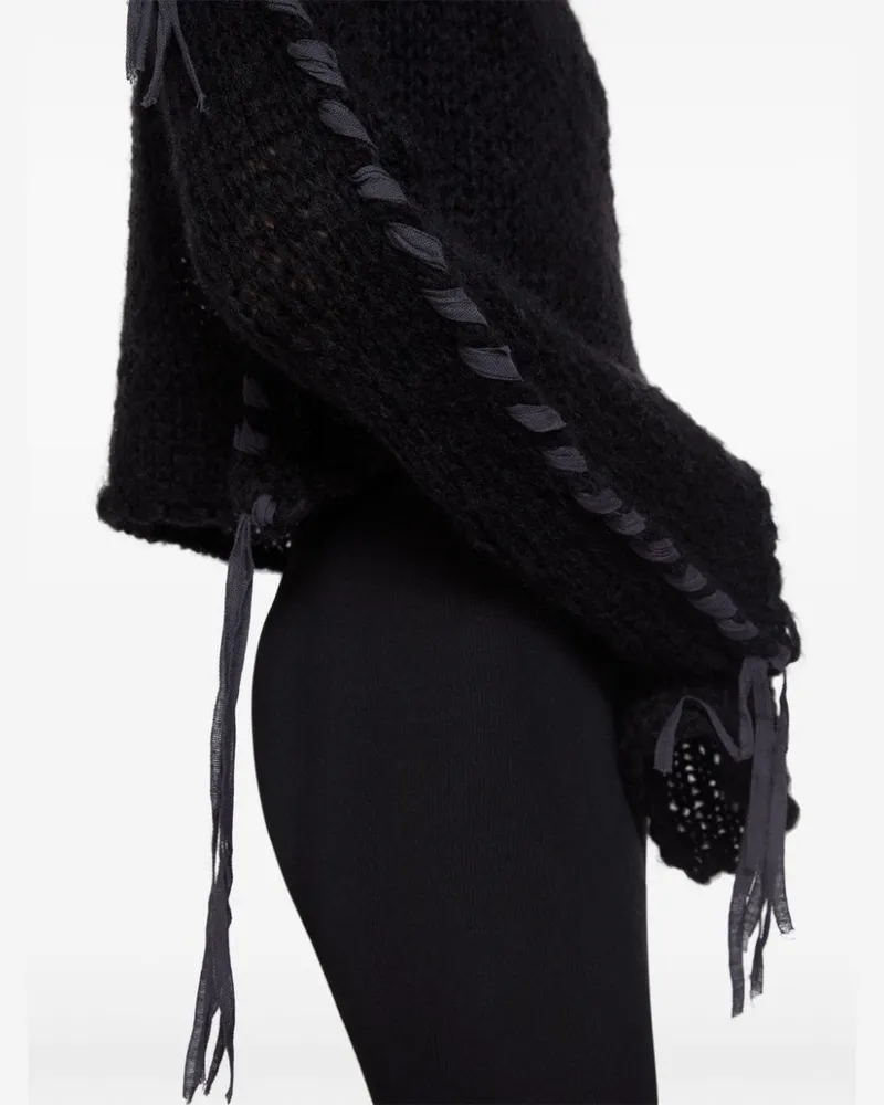 Acne Studios Wool Blend Crewneck Sweater — Black Black