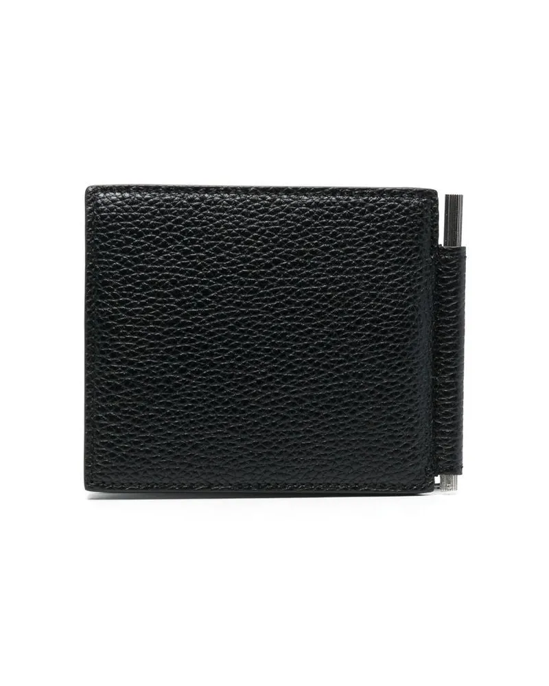 Tom Ford Bifold Calfskin with Money Clip Wallet — Black Black