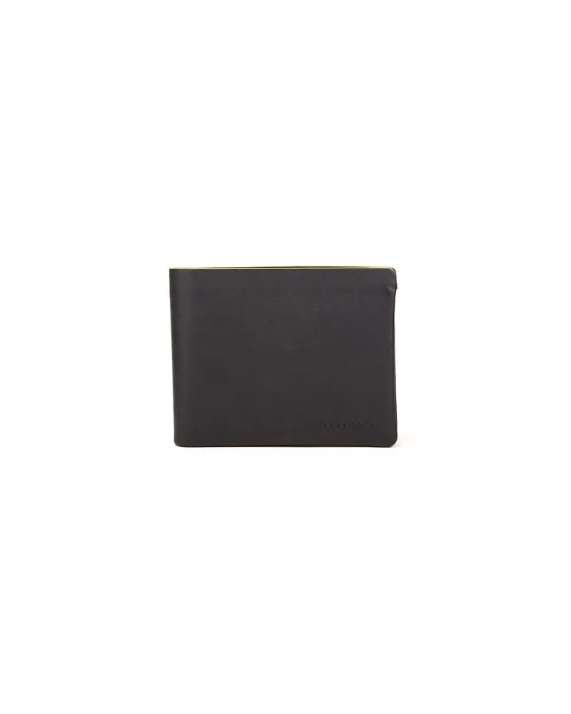 MOMO DESIGN Men's Wallet Black-Yellow Leather Bags - Black/yellow Black