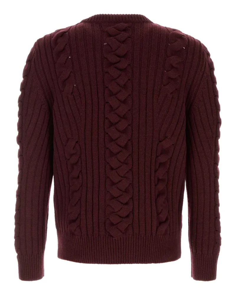 Alexander McQueen Men's Burgundy Wool Blend Sweater Madder Mix Maglie Burgundy