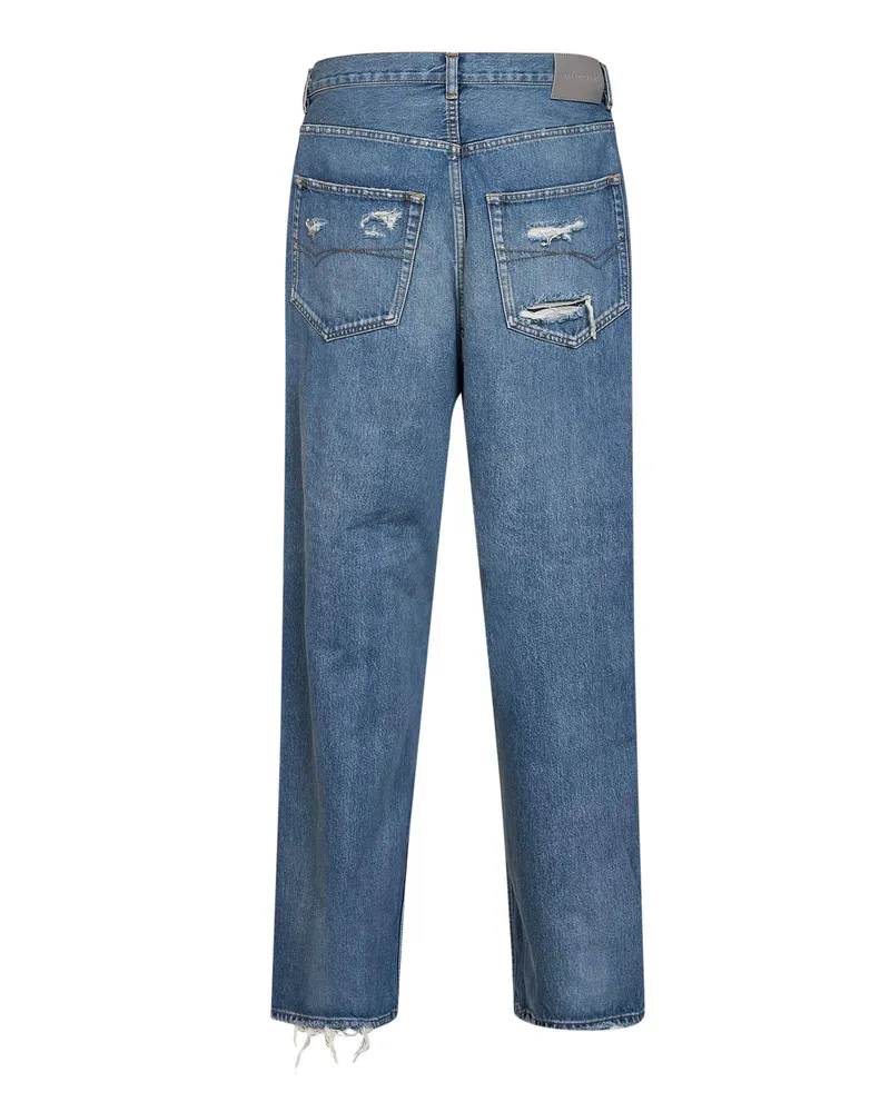 Balenciaga Men's Baggy Jeans Dark Blue Cotton Blue
