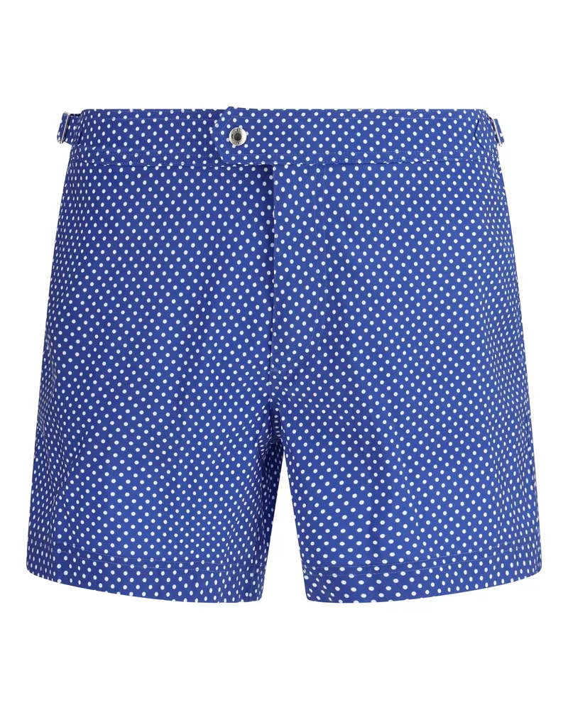 Tom Ford Polka-Dot Polyester Swim Shorts — Blue Blue