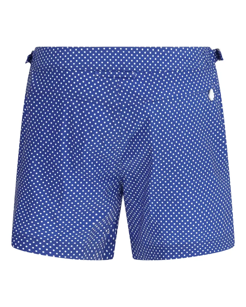 Tom Ford Men's Shorts Polka Dot Blue-White Polyester Beachwear Blue/white Sea Clothing Blue