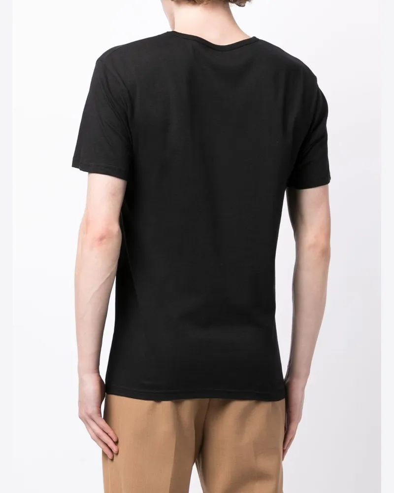 Paul Smith Logo-Embroidered Cotton T-shirt — Black Black