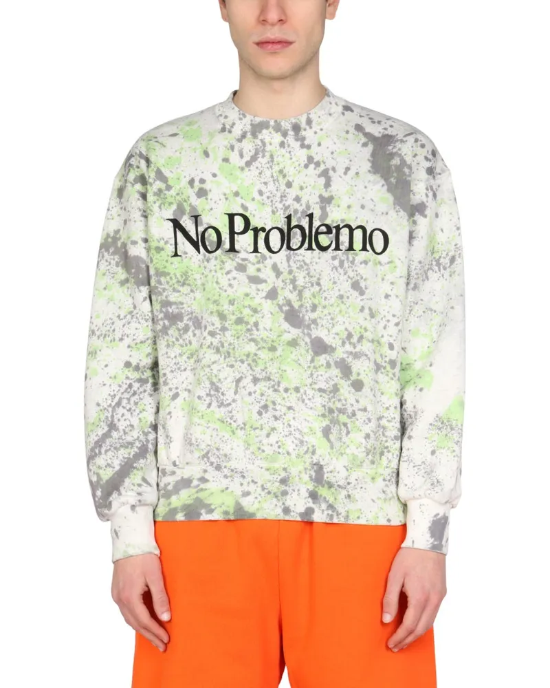 Aries Printed Cotton Sweatshirt — Multicolor Multicolor