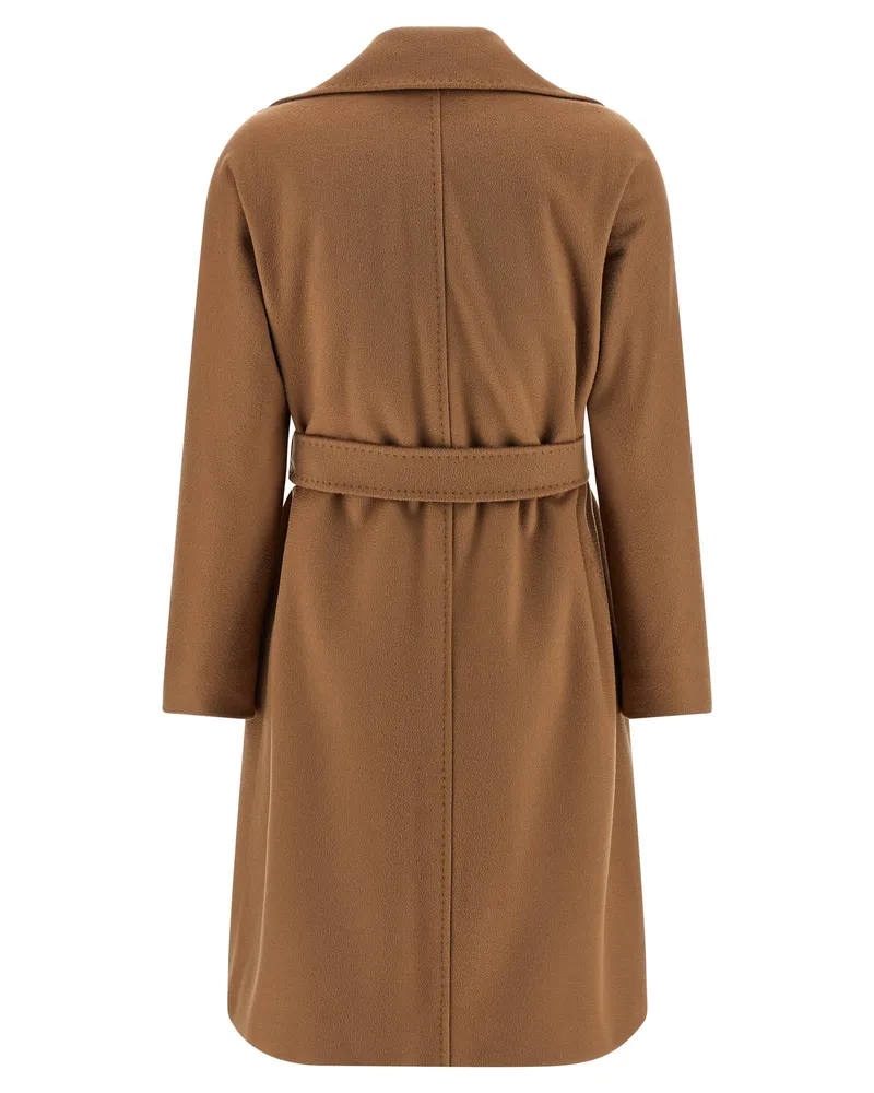 Max Mara Women's Brown Virgin Wool Coat Clothing Brown