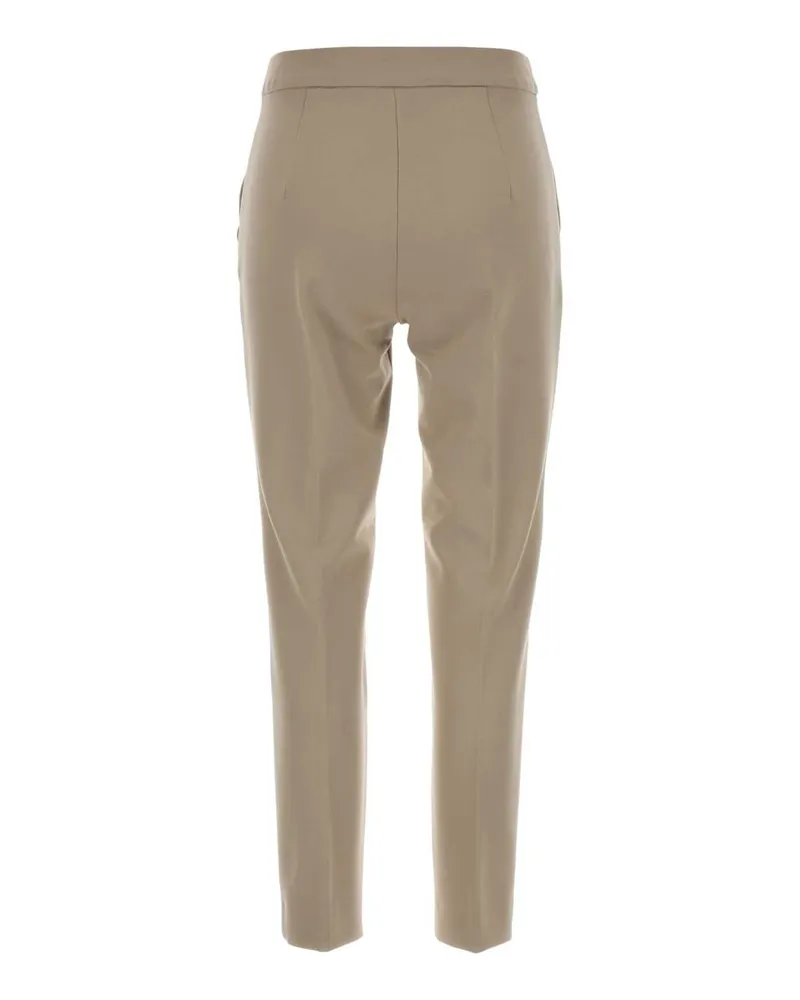 Max Mara Women's Beige Stretch Viscose Blend Pegno Pant Sabbia Pantaloni Trousers Beige