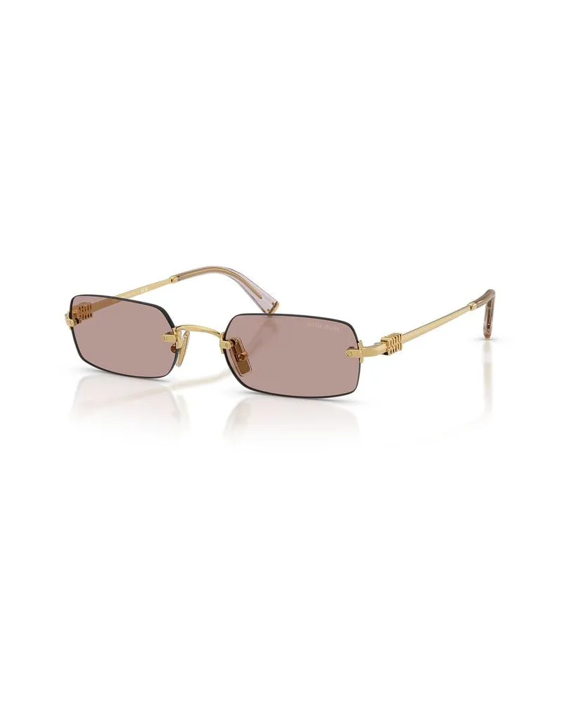 Miu Miu Women's Miu Sunglasses Violet-Gold Metal Eyewear - Violet/gold Gold