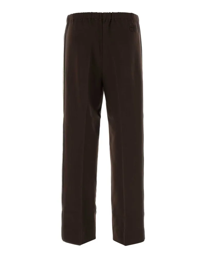 Miu Miu Women's Brown Stretch Viscose Blend Pant Cacao Eapavi Pantaloni Brown