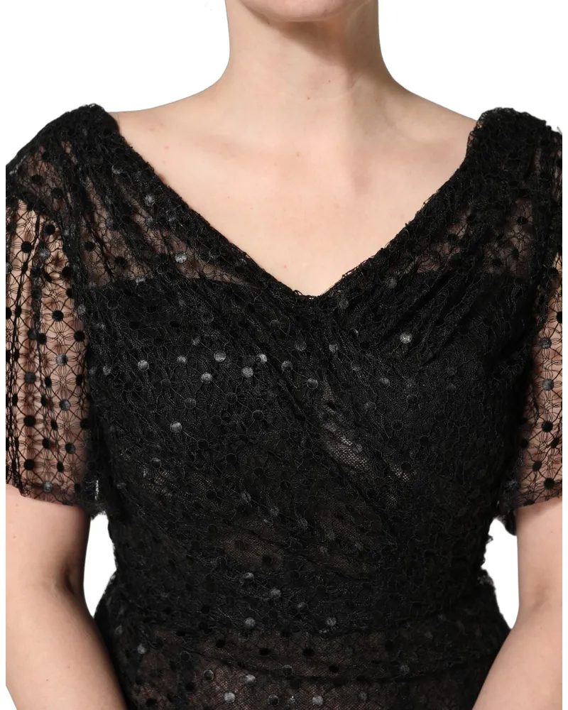 Dolce & Gabbana Women's Black Sequinned Mermaid Evening Gown Dress Polyester Black