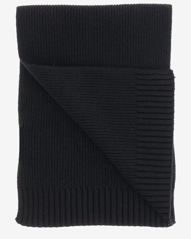 Stone Island Kids' Wool Blend Scarf Black Virgin Scarfs Black