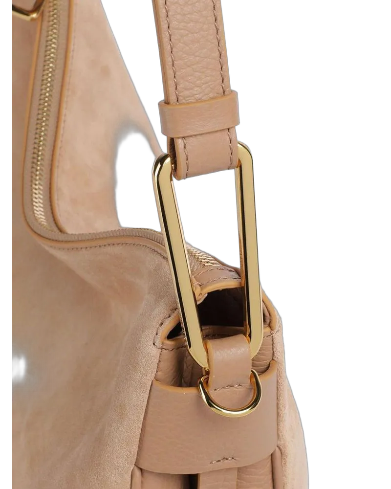 Coccinelle Women's Shoulder Bag Nude Cowhide Shoulder-bags Beige
