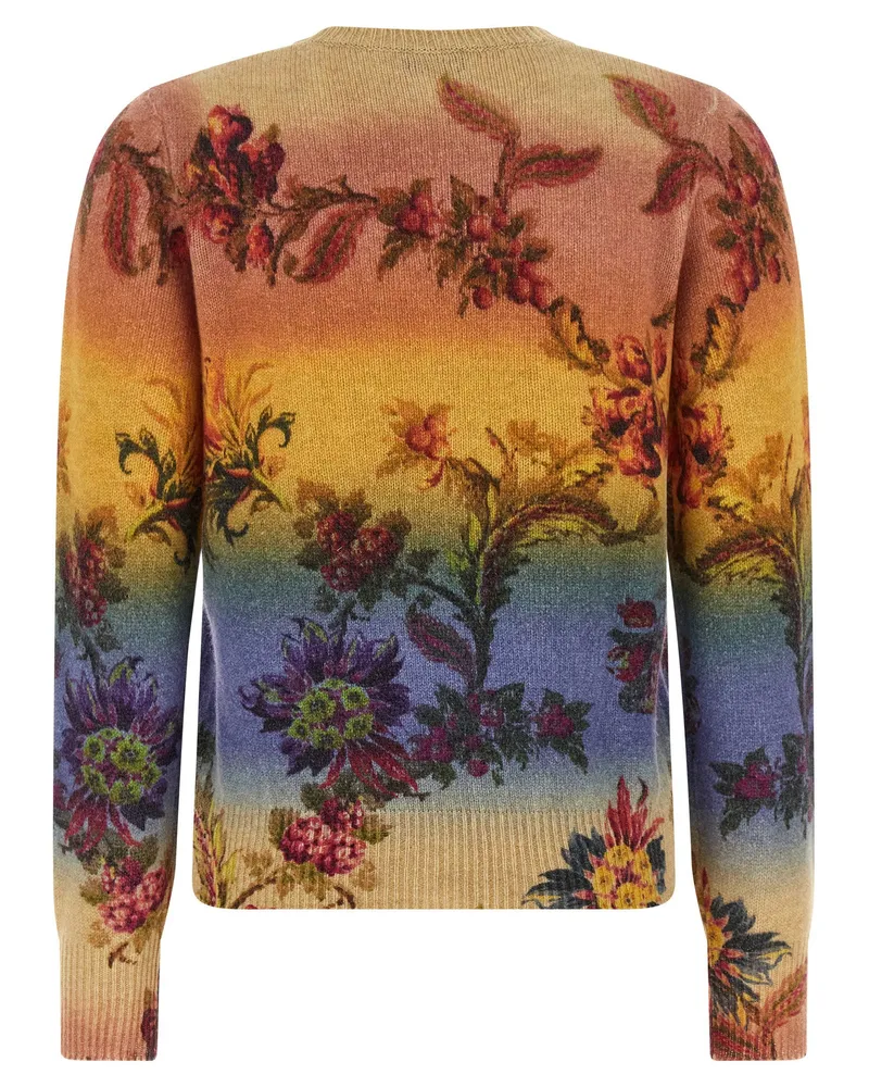 Etro Dégradé Jacquard Floral Sweater — Multicolor Multicolor