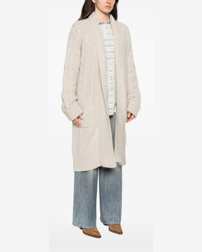 Ermanno Scervino Cable-Knit Cardigan — Beige Beige