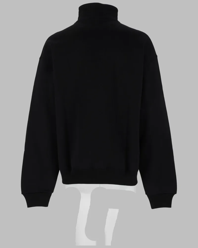 Jacquemus Zip Turtleneck Sweatshirt — Black Black