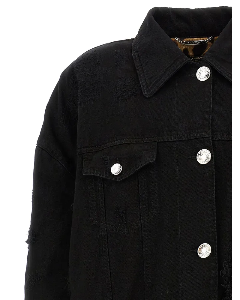 Dolce & Gabbana Distressed Denim Jacket — Black Black