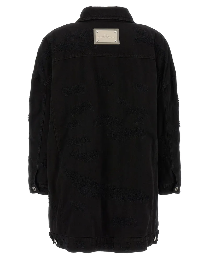 Dolce & Gabbana Women's Black Cotton Denim Jacket Clothing Black