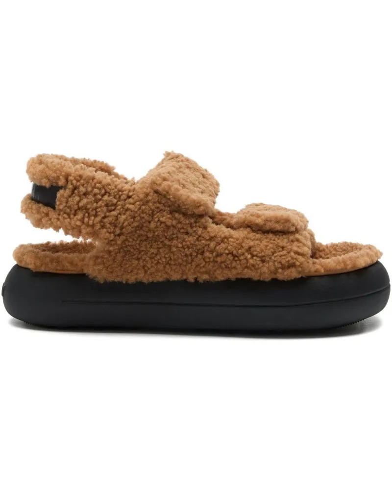 Moon Boot Women's Sandals Brown Leather Ovine Brown