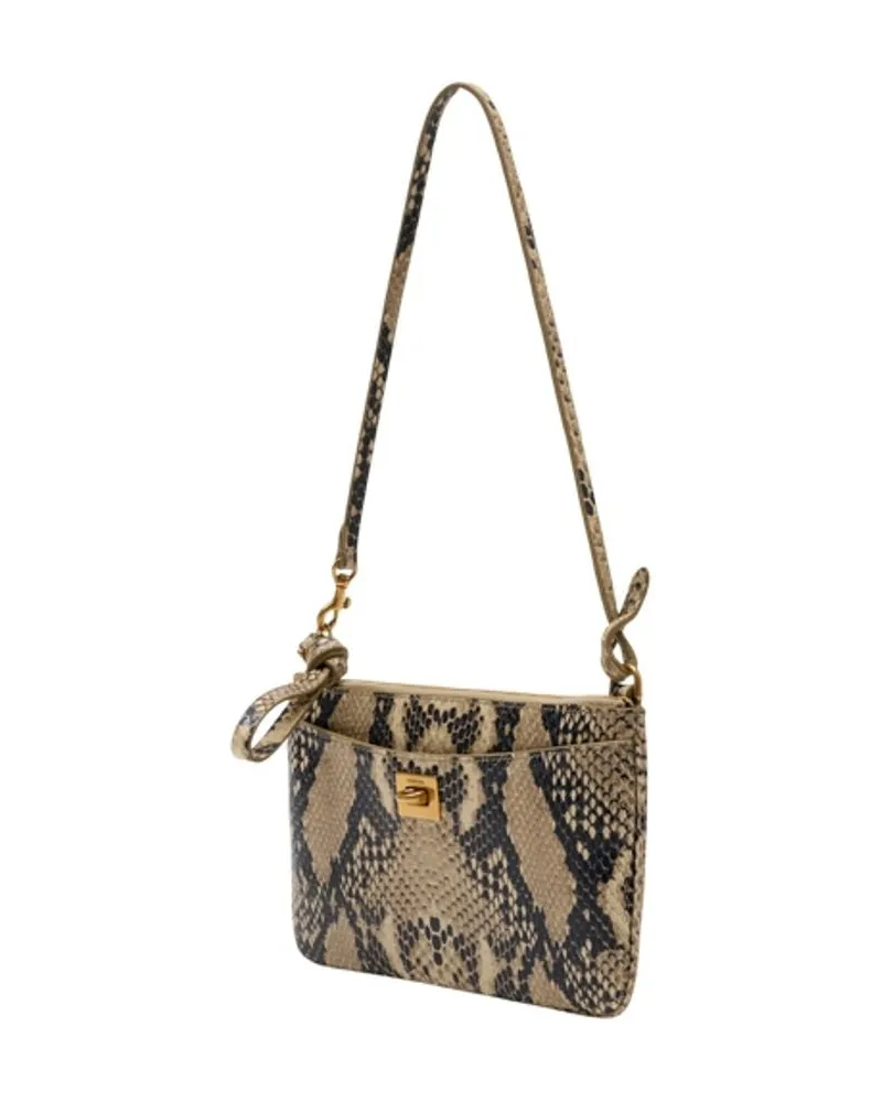 Balenciaga Women's Rodeo Clutch Bag -  Leather Python Beige Pythonskin Clutches Beige