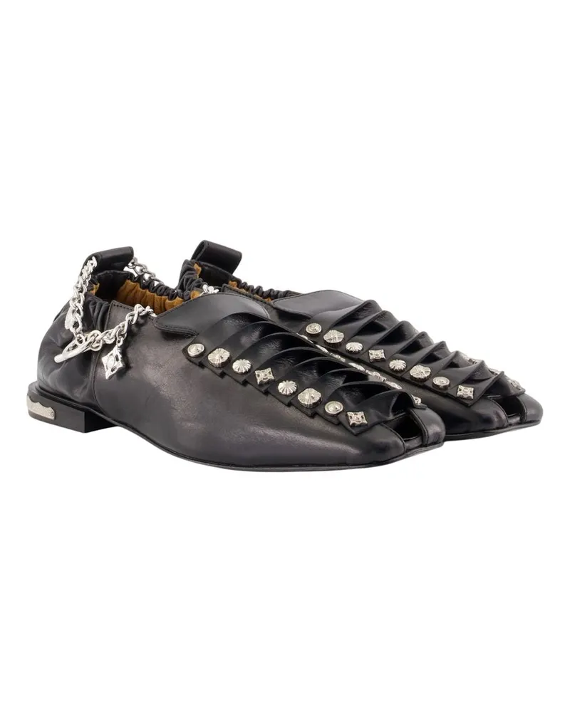 Toga Studded Leather Loafer — Black Black