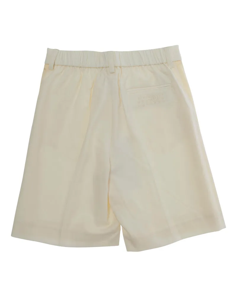 Maison Margiela Girls' Bermuda Shorts Wide-Leg Beige Wool Beige