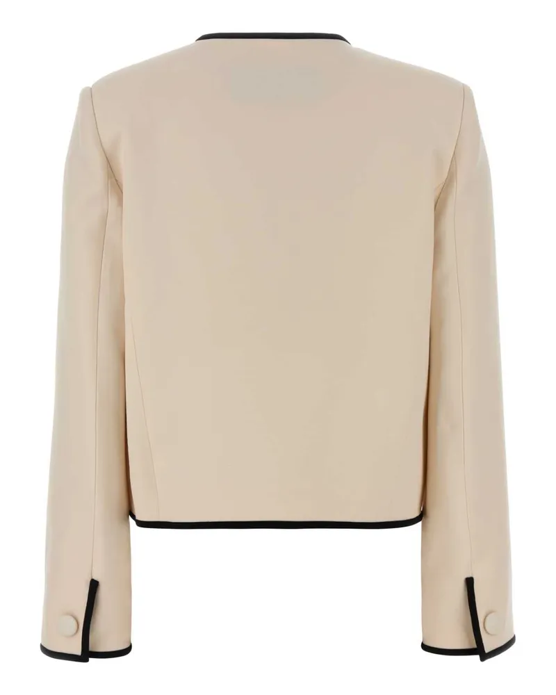 Valentino Garavani Women's Cream Wool Blend Jacket Vaniglianero Giacche E Gilet Beige
