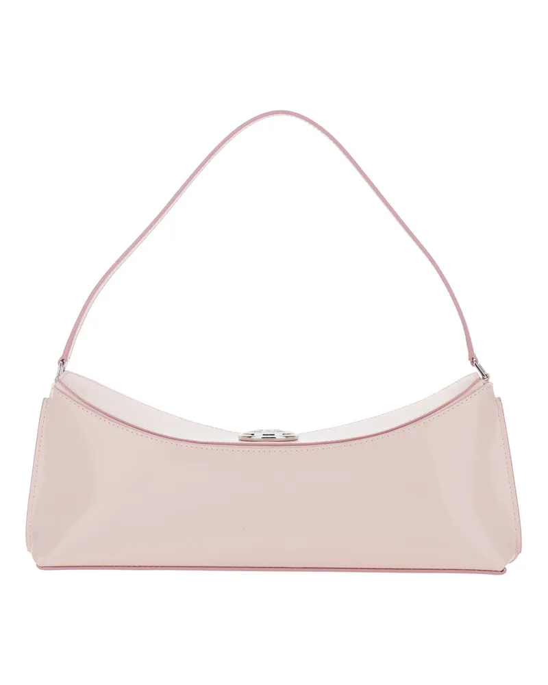 Jacquemus Women's Pink Leather Shoulder Bag With Snap Button Calf Pink
