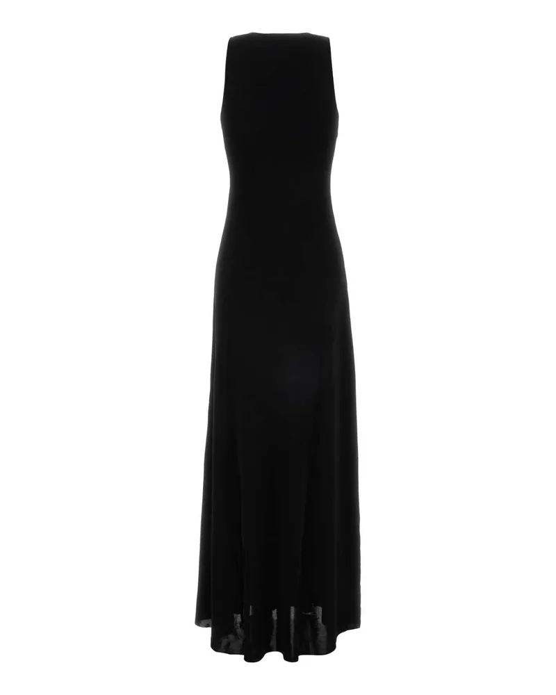 Saint Laurent Women Black Viscose Blend Dress Noir Exterior: Abiti Black