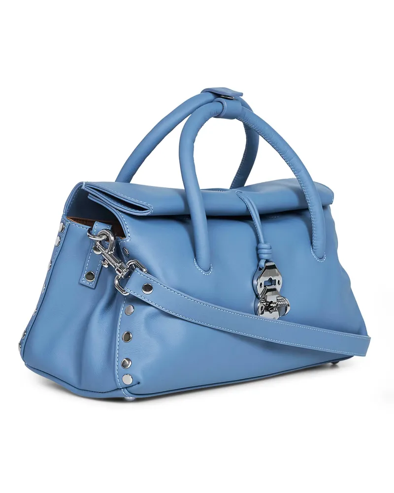 Zanellato Women's Blue Zelante Ribolla Dotta Handbag Bovine Leather Handbags Hand Bags Blue