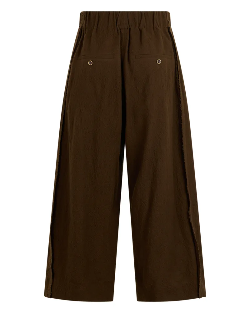 Uma Wang Women's Wide-Leg Trousers Dark Olive Wool Virgin Green