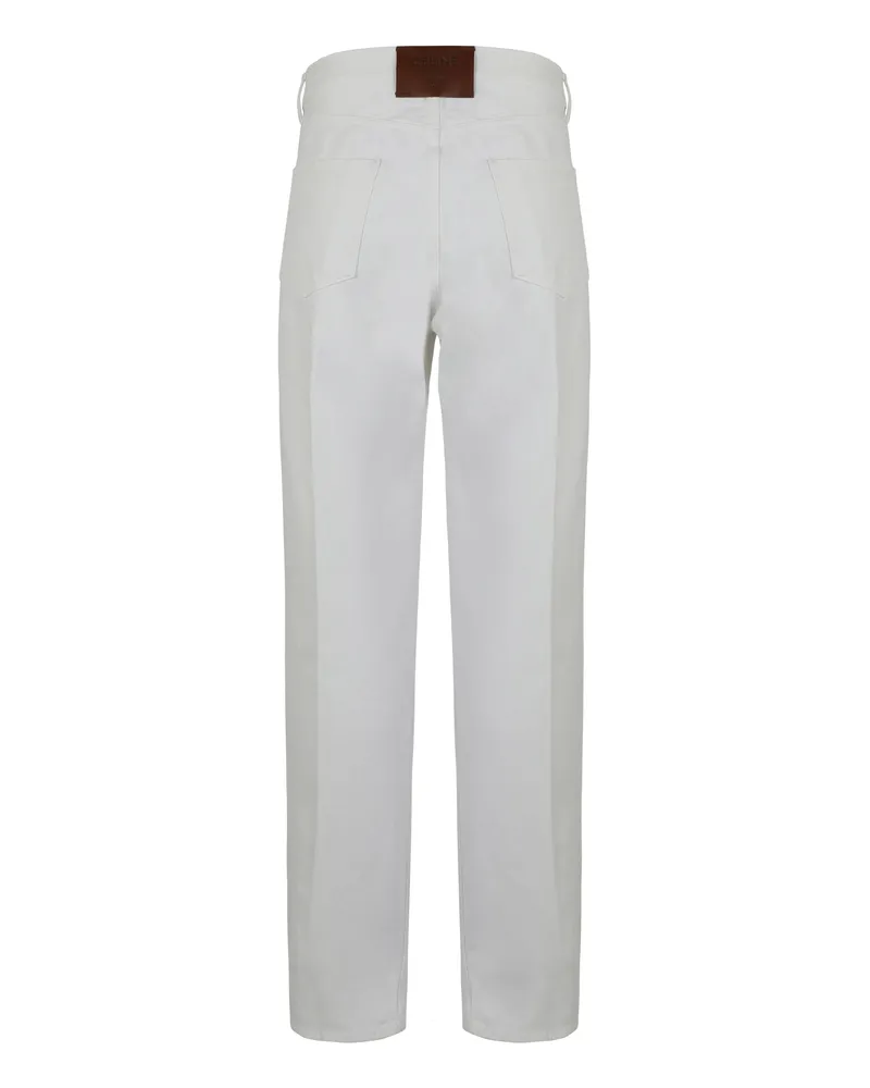 Celine Men's Boyfriend Jeans White Denim Cotton Regular & Straight-Leg White