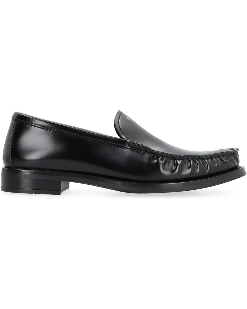 Prada Women's Leather Loafers Black Calf Black