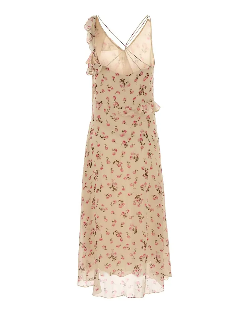 Étoile Isabel Marant Floral-Printed Viscose Dress — Beige Beige