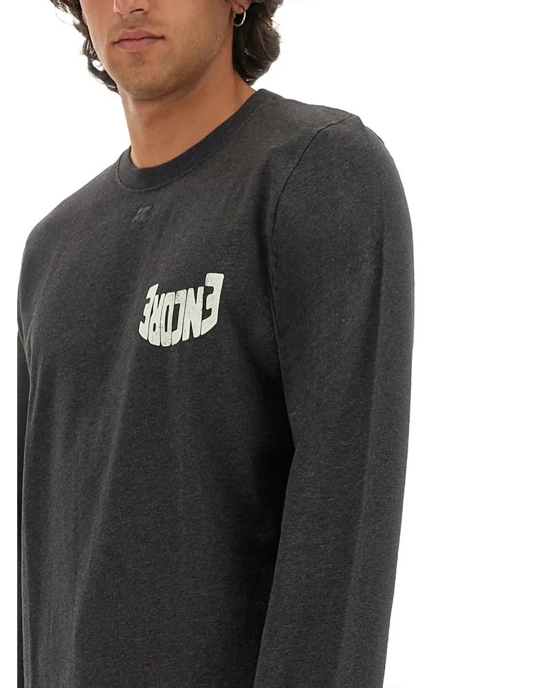 Courrèges Logo-Printed Cotton T-shirt — Black Black