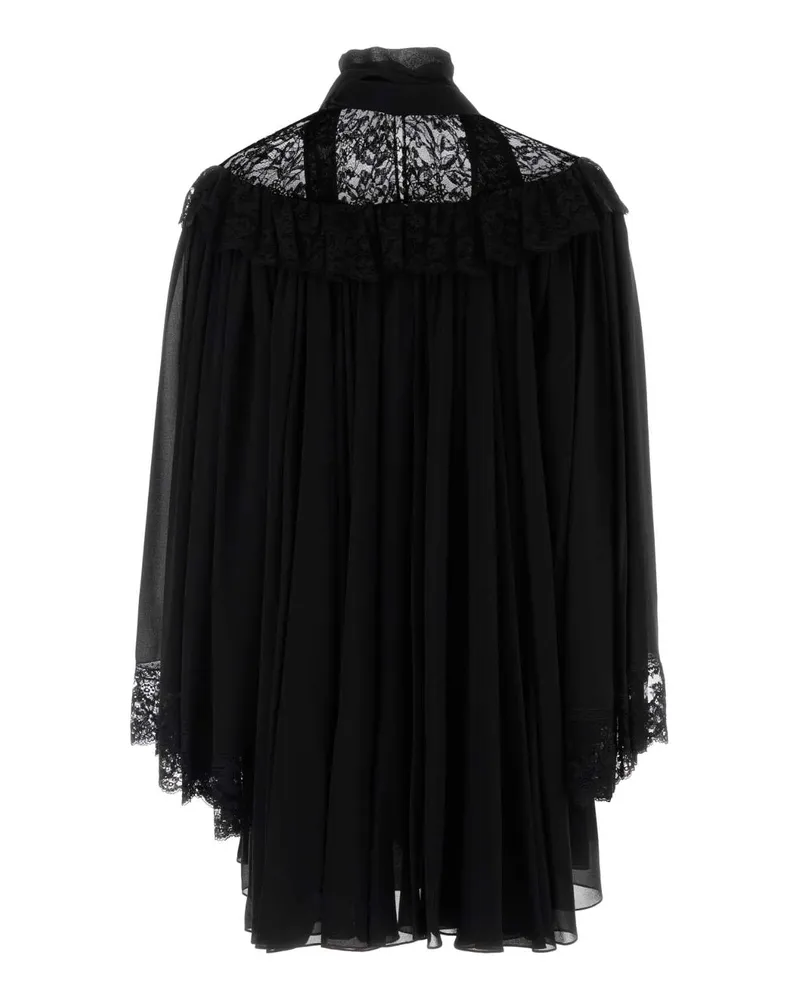 Chloé Lace-Trimmed Silk Mini Dress — Black Black