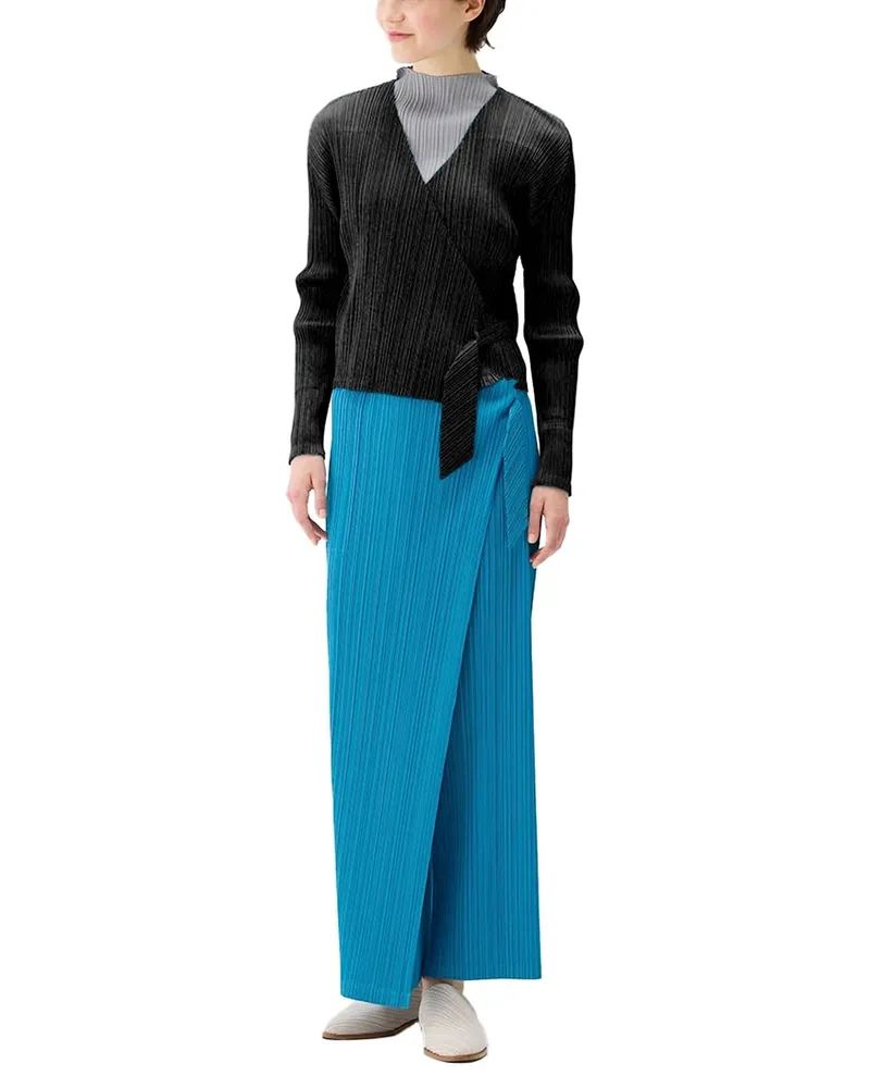 Issey Miyake Pleats Please Facade Cardigan — Black Black