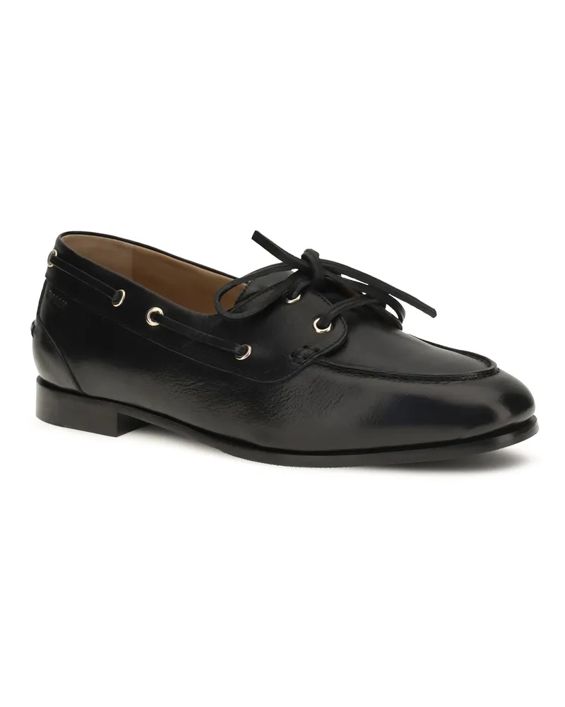 Bally Women's Loafers Plume Black Calf Leather Black