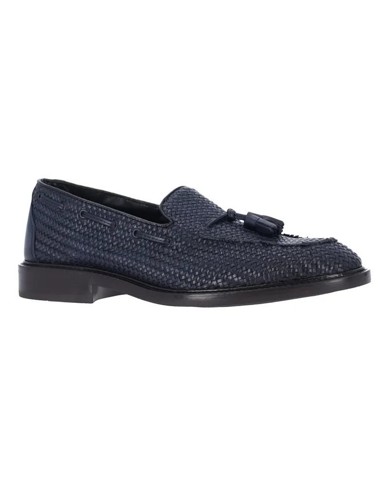 Alexander Hotto Men's Flat Shoes Blue Leather Navy
