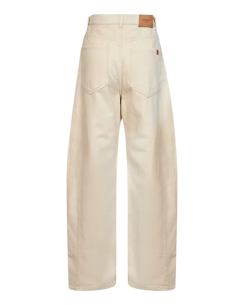 Max Mara Barrel-Fit Cotton Drill Trousers — Beige Beige