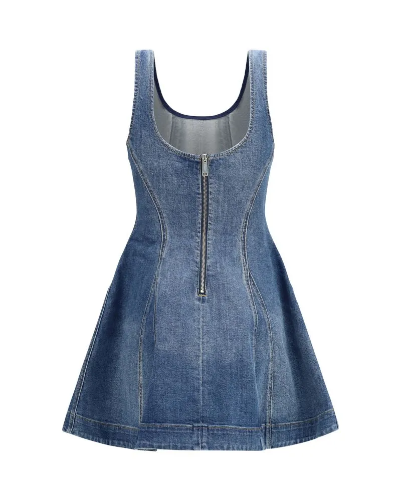 Self-Portrait Women's Blue Cotton Casual Dress Blue
