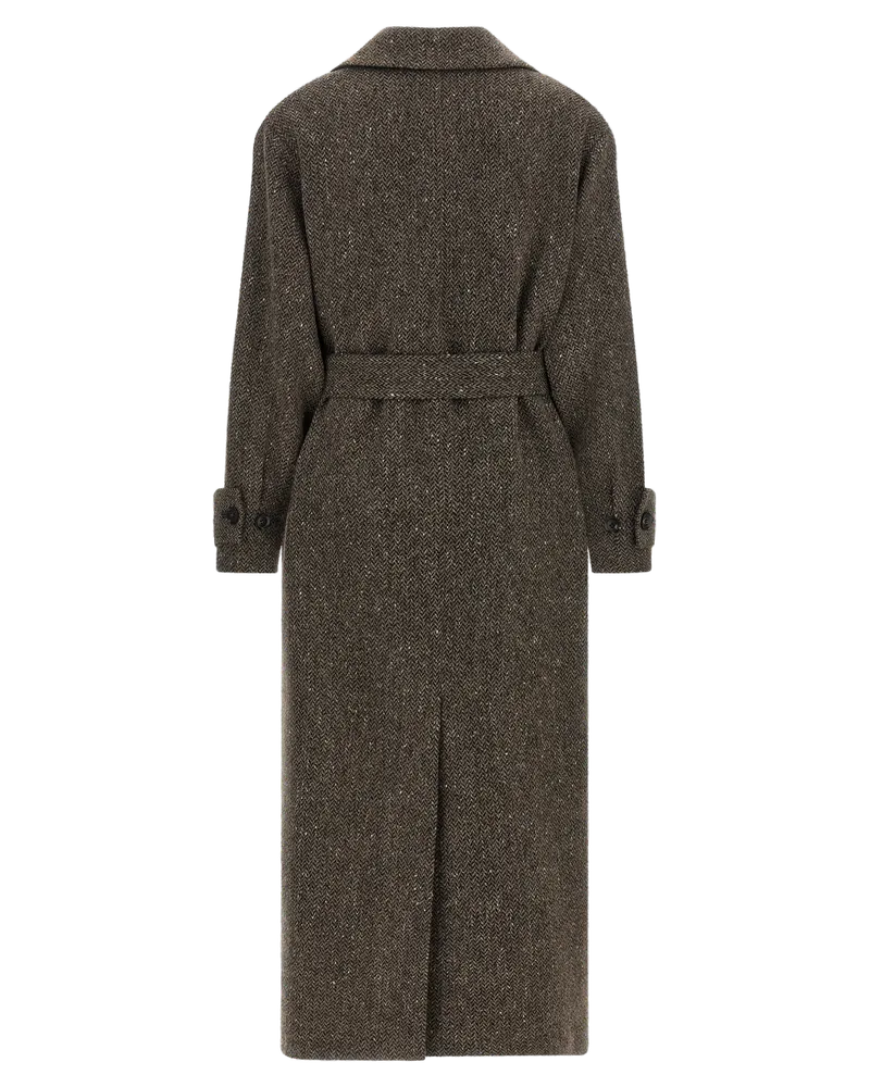 Kiton Women's Brown Virgin Wool Coat Clothing Brown
