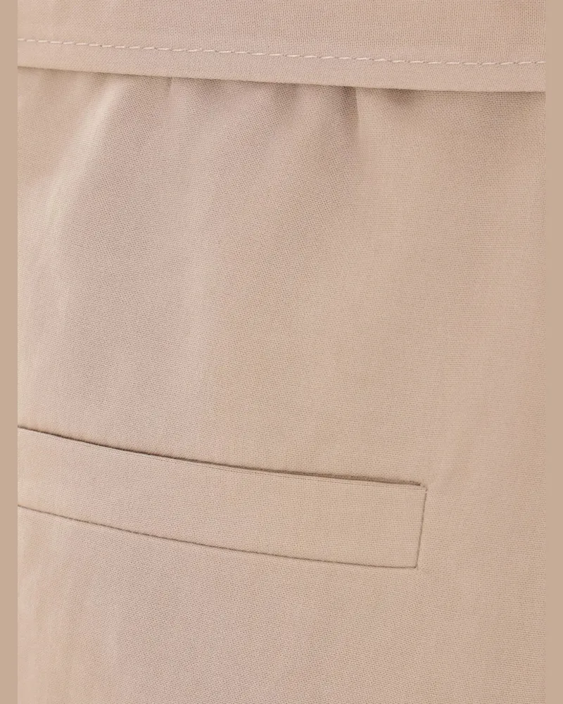 Brunello Cucinelli Women's Belted Gauze Trousers Ss25 W Beige