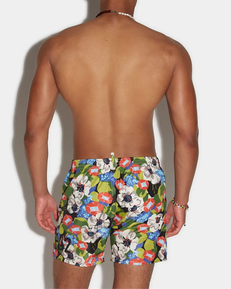 Dsquared2 Men's Flowers Print Logo Swim Shorts Multiple Colors Clothing > Beachwear Multicolor