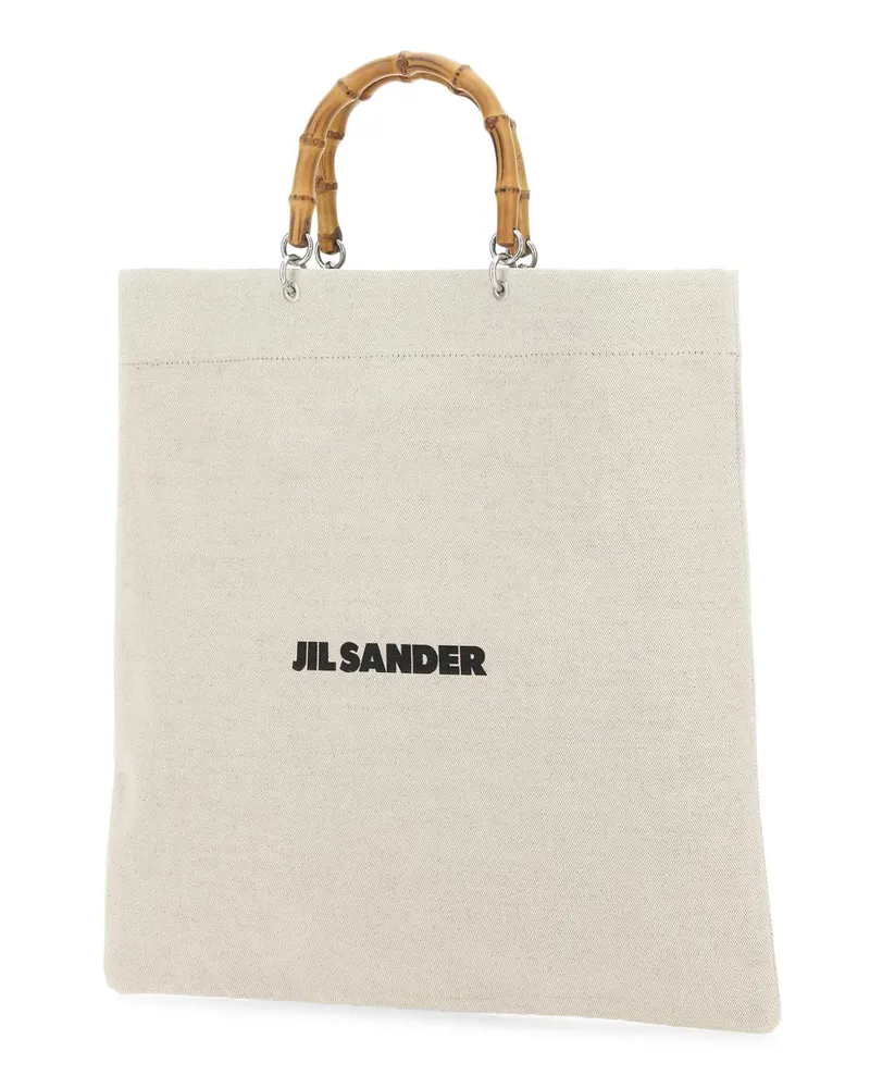 Jil Sander Men's Sand Canvas Handbag 280 Exterior: Fabric Borse A Mano Beige