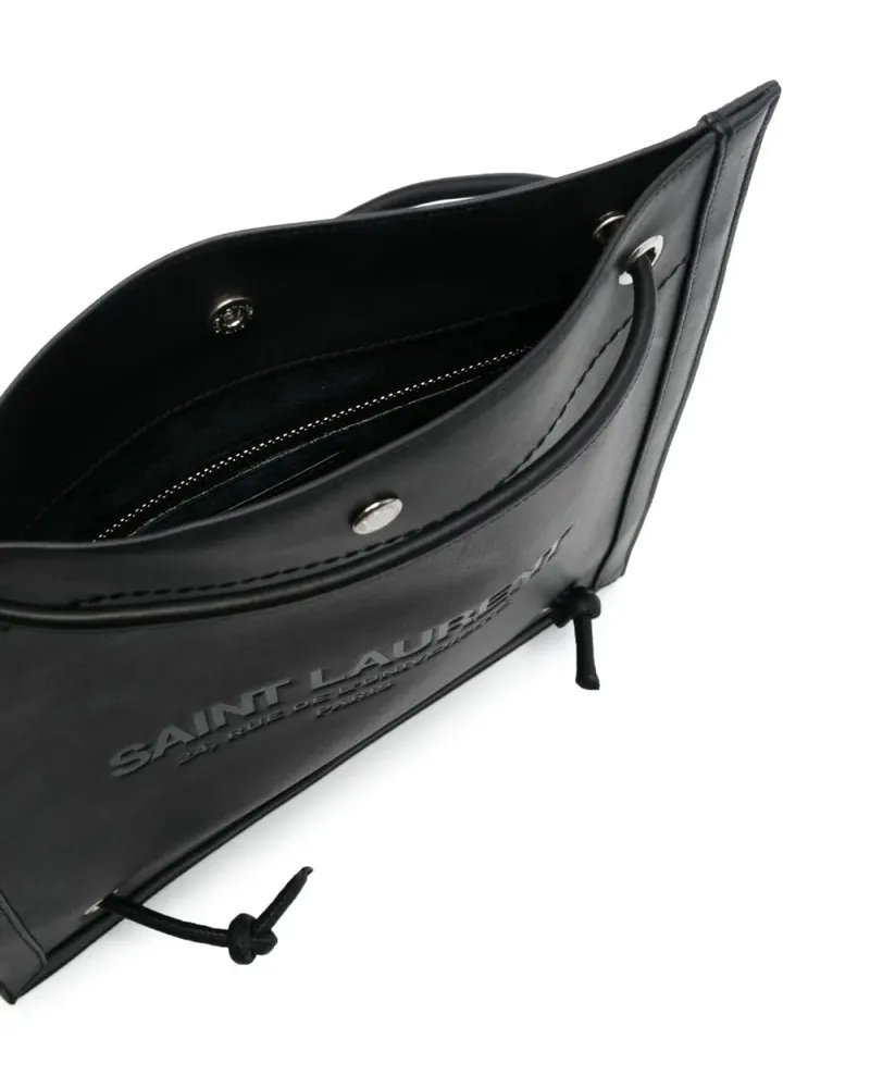 Saint Laurent Women's Universite Logo Flat Crossbody Bag Black > Shoulder Black