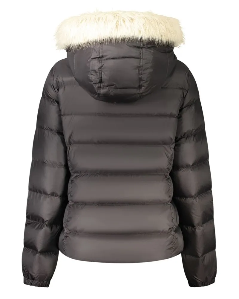 Tommy Hilfiger Removable Fur-Trimmed Hood Down Jacket — Black Black