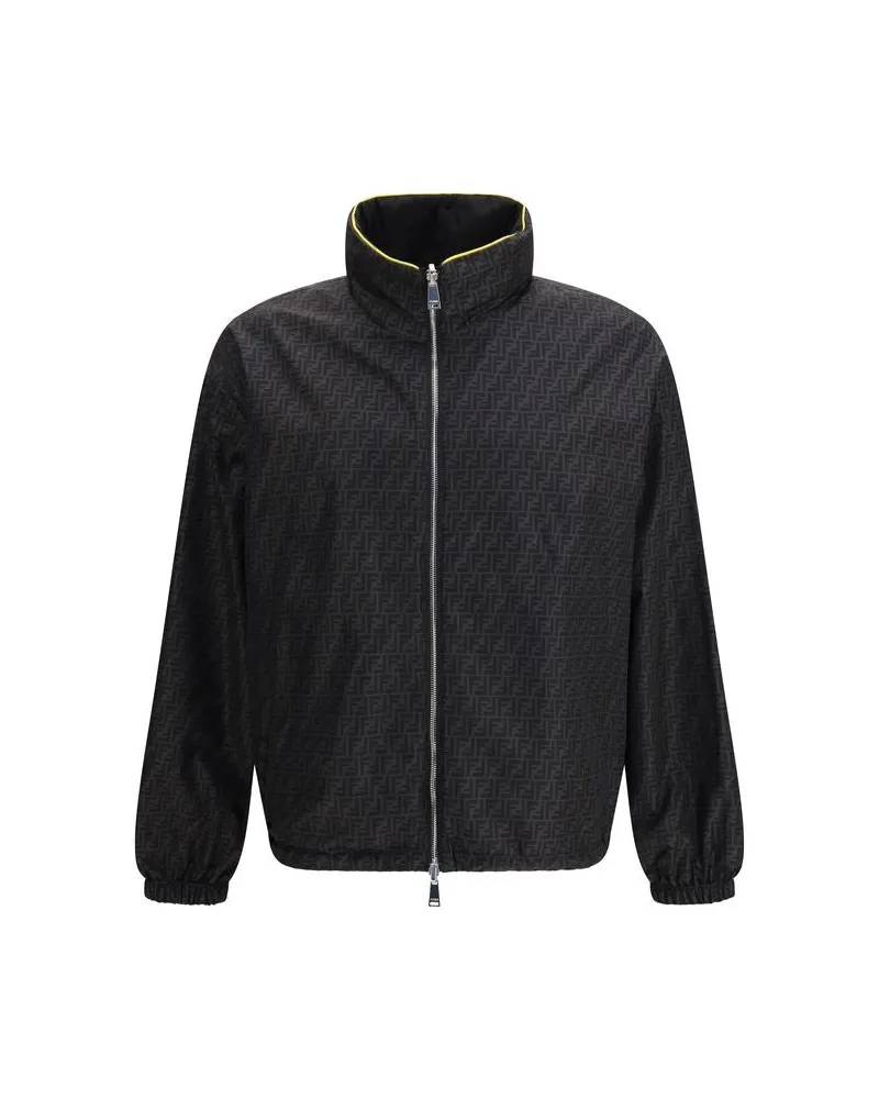 Fendi Men's Black Polyamide Shell Jacket Clothing Black
