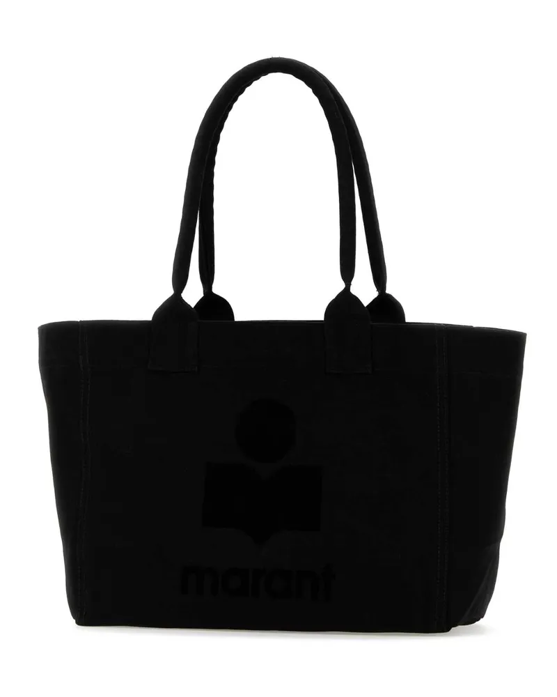 Isabel Marant Women's Black Cotton Yenky Zipped Shopping Bag Exterior: Borse A Mano Black